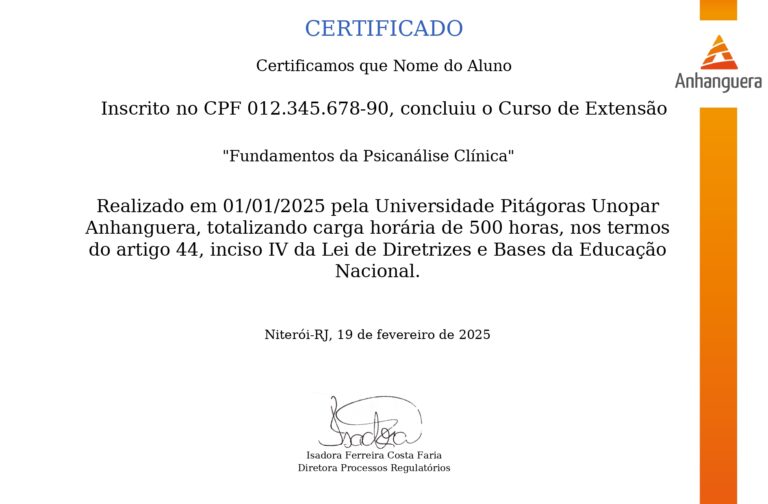 certificado de psicanálise reconhecido pelo mec